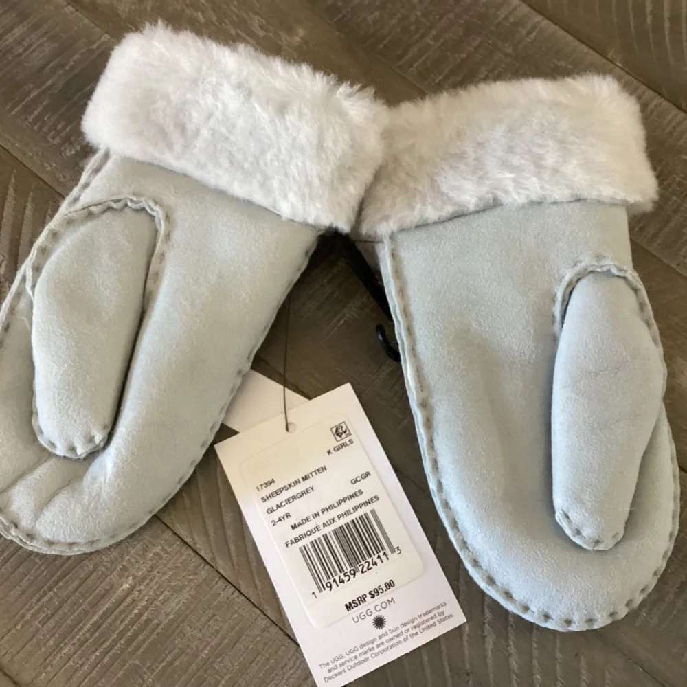 UGG® UGG Genuine Shearling Lined Mittens (Girls) 2-4 YR